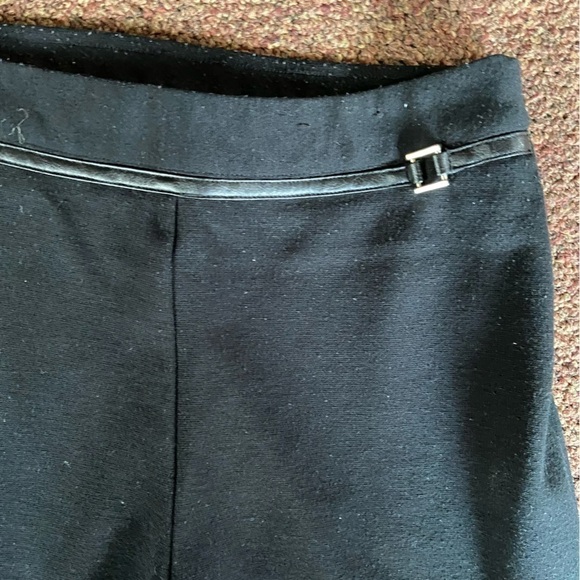 NEW York & Company stretch slacks with faux leather trim and buckle. Petite pant - Picture 3 of 7